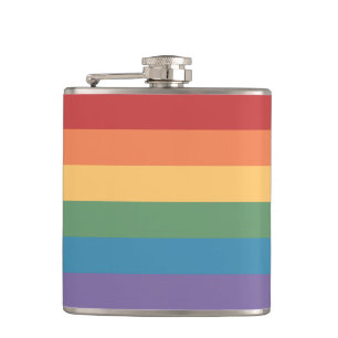 Gay Pride Flag Heathered Flachmann