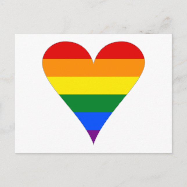 Gay Pride Flag Herzstück Funky - Grau Postkarte (Vorderseite)