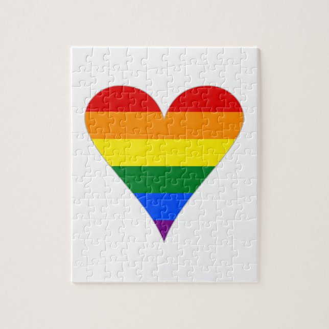 Gay Pride Flag Herzstück Funky - Grau Puzzle (Vertikal)