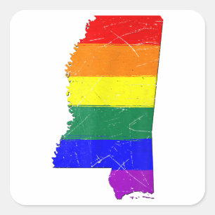 Gay Pride-Flag Mississippi Quadratischer Aufkleber