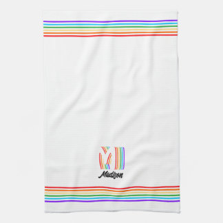 Gay Pride Flag Monogram Küchentuch