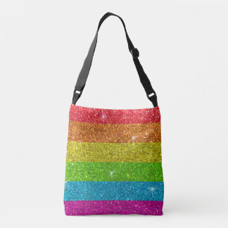 Gay Pride Flag Regenbogen Glitzer Streifen LGBT Li Tragetaschen Mit Langen Trägern