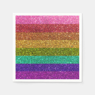 Gay Pride Flag Streifen Regenbogen Glitzer LGBTQIA Serviette