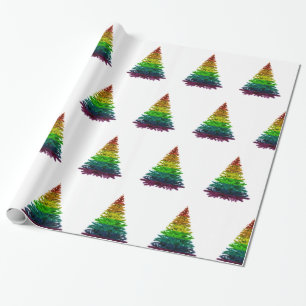 Gay Pride Flag Weihnachtsbaummuster Geschenkpapier