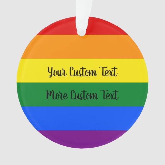 Gay Pride flag with text Ornament (Vorderseite)
