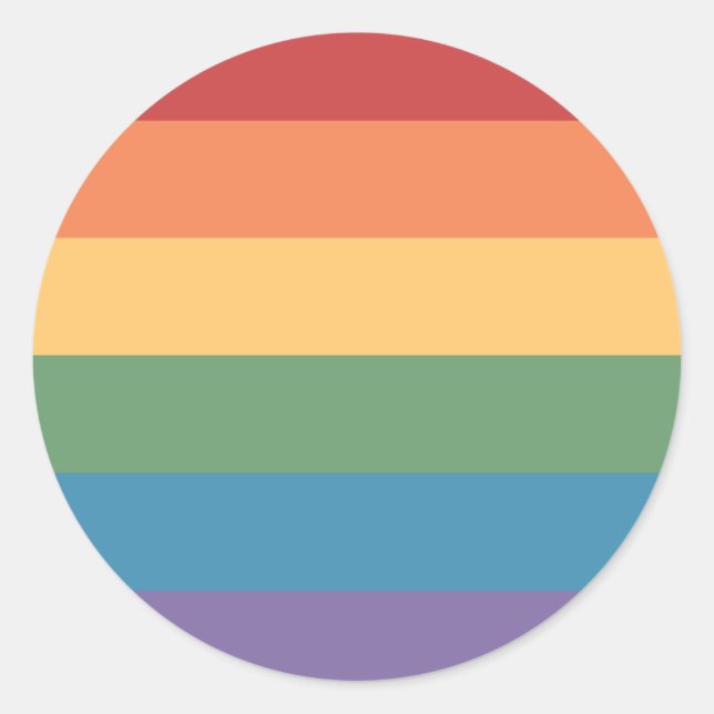 Gay Pride-Flagge im Hintergrund Runder Aufkleber (Vorderseite)