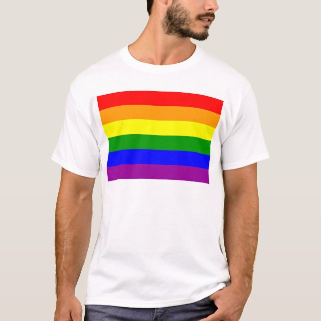 Gay Pride-Flagge / Regenbogenflagge T-Shirt (Vorderseite)