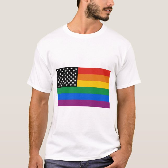 Gay Pride-Flagge T-Shirt (Vorderseite)