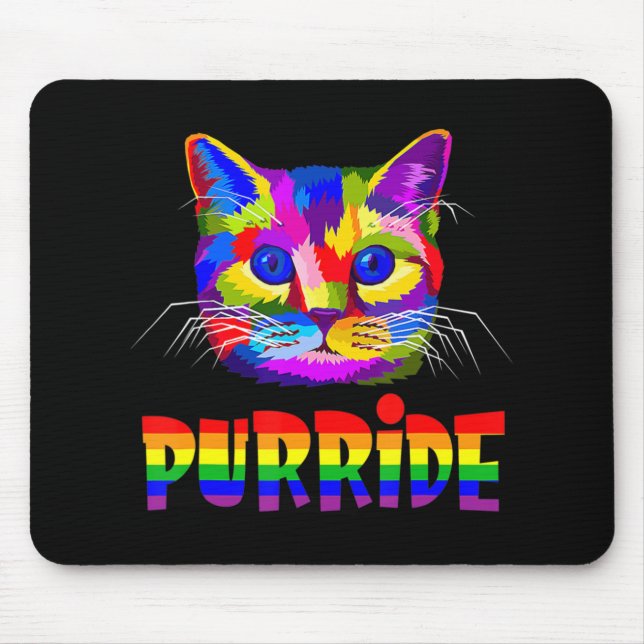 Gay Pride für Frauen LGBT Daddy Cat Geschenk Purri Mousepad (Vorne)