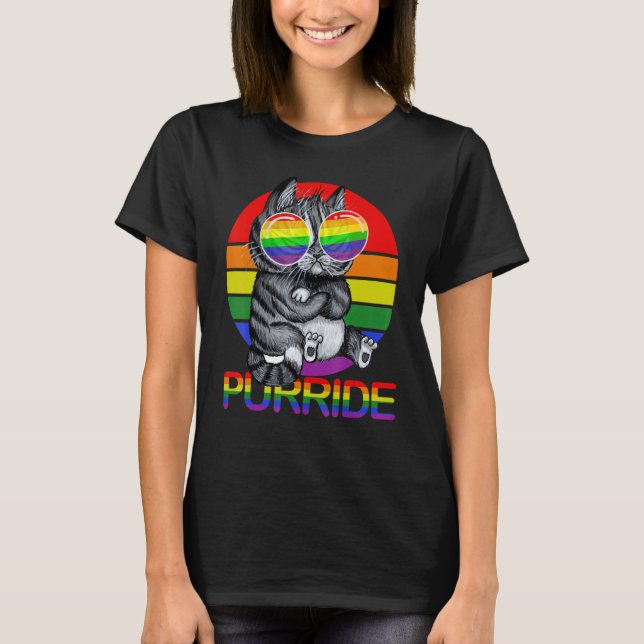 Gay Pride für Frauen Lgbt Daddy Cat Purrid T-Shirt (Vorderseite)