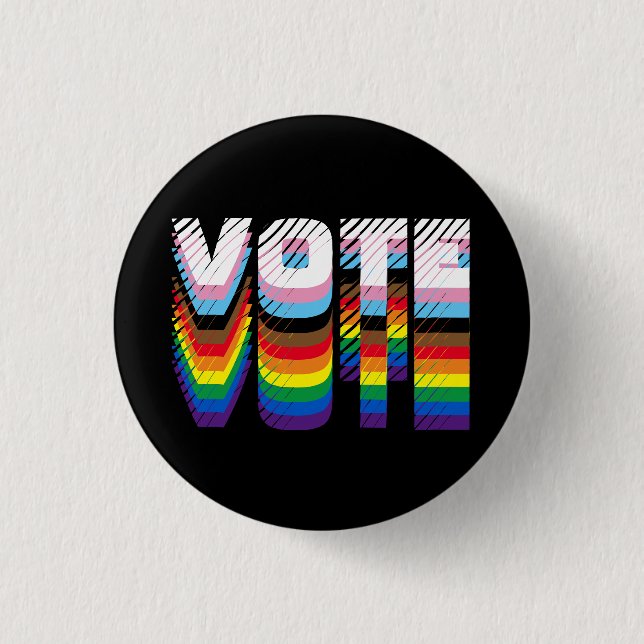 Gay Pride für Regenbogentypografie Button (Vorderseite)