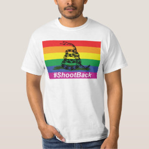 Gay Pride Gadsen Klapperschlangen-Flaggen-Trieb T-Shirt