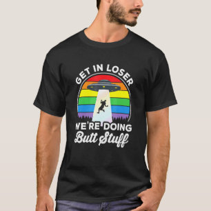 Gay Pride Gay Alien Entführung Ufo Regenbogen in L T-Shirt
