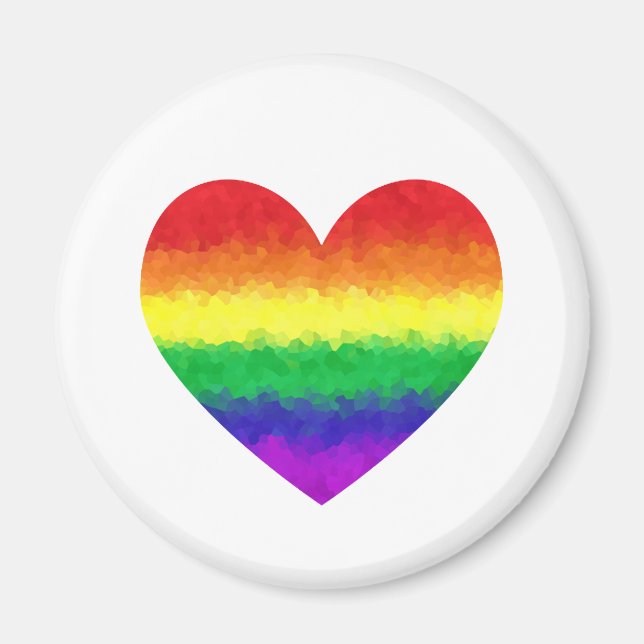 Gay Pride Geometric Rainbow Heart LGBT Liebe Magnet (Vorne)