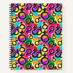 Gay Pride Geschlecht Neon Muster Notizbuch
