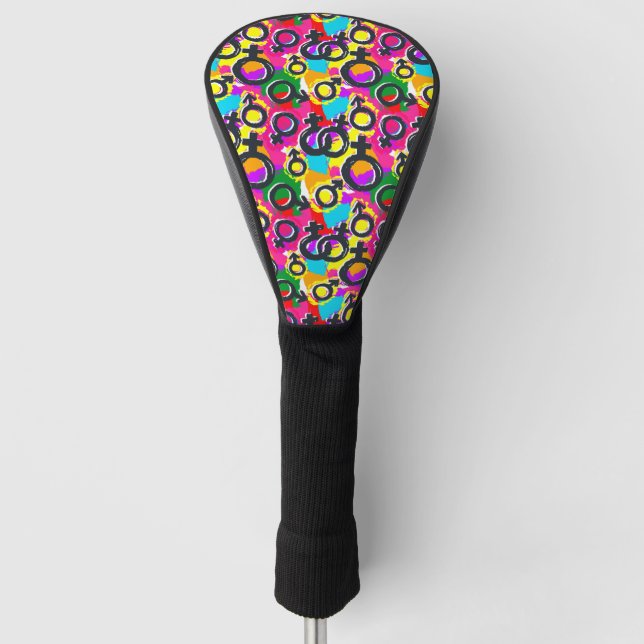 Gay Pride Geschlecht Neonmuster Golf Headcover (Vorderseite)