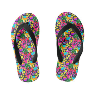 Gay Pride Geschlecht Neonmuster Kinderbadesandalen