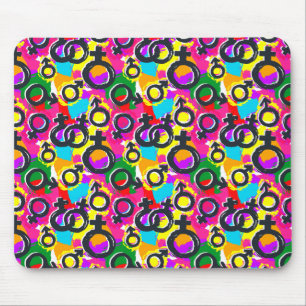 Gay Pride Geschlecht Neonmuster Mousepad