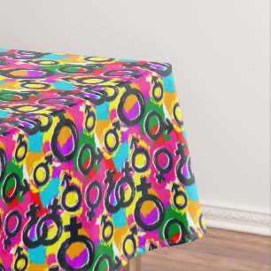 Gay Pride Geschlecht Neonmuster Tischdecke
