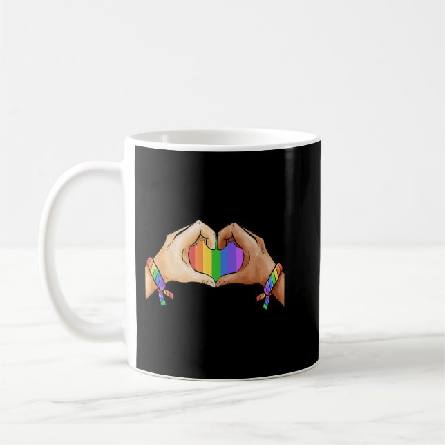 Gay Pride Gif LGBT Rainbow Ice T-Shirt Kaffeetasse (Links)