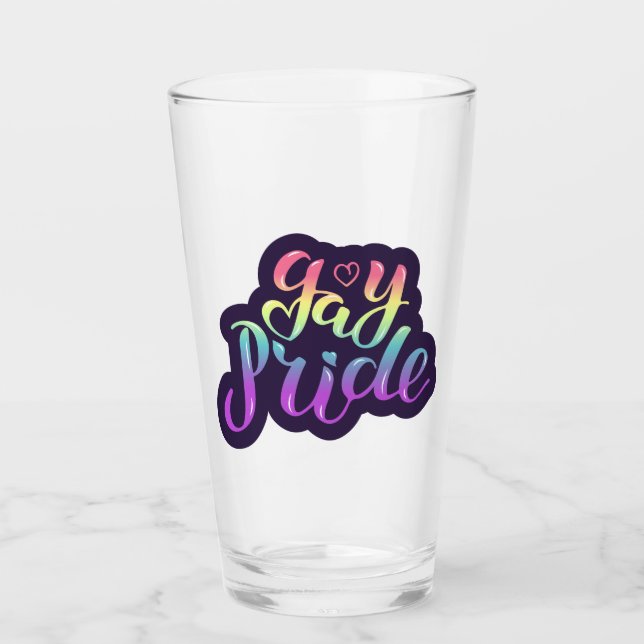 Gay Pride Glas (Vorderseite)