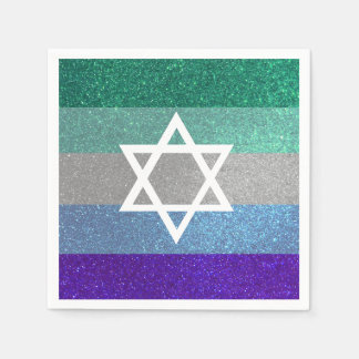 Gay Pride Glitzer Bar Mitzvah Jüdischer Star von D Serviette