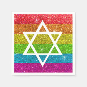Gay Pride Glitzer LGBTQIA Jüdischer Star von David Serviette