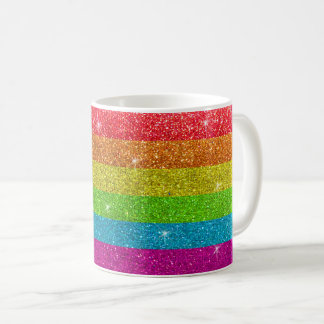 Gay Pride Glitzer Rainbow Strips LGBTQ Gleichheit Kaffeetasse