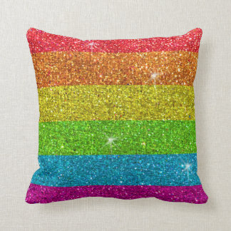 Gay Pride Glitzer Rainbow Strips LGBTQ Gleichheit Kissen