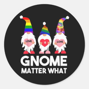 Gay Pride Gnom Valentinstag Liebe ist Liebe Gnom Runder Aufkleber