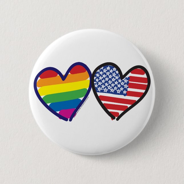 GAY-PRIDE-HEART-AND-FLAG BUTTON (Vorderseite)