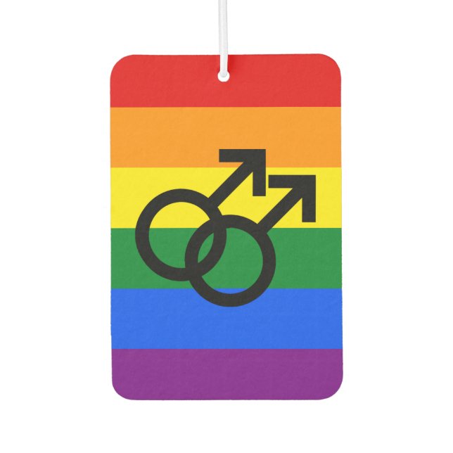 Gay Pride Heart Autolufterfrischer (Vorderseite)