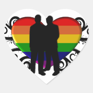 Gay Pride Heart for Men Herz-Aufkleber
