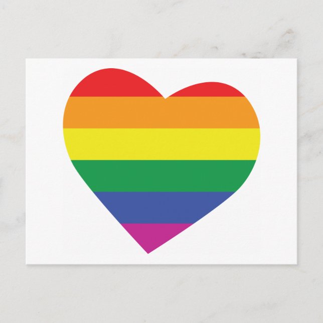 Gay Pride Heart Postkarte (Vorderseite)