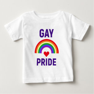 Gay Pride Herz und Regenbogen Baby T-shirt