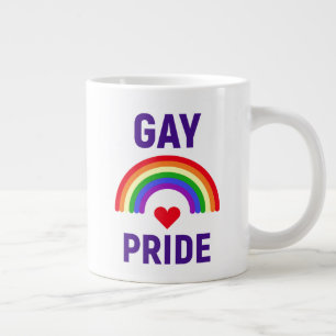 Gay Pride Herz und Regenbogen Jumbo-Tasse