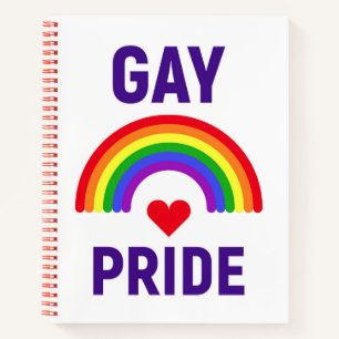 Gay Pride   Herz und Regenbogen Notizbuch