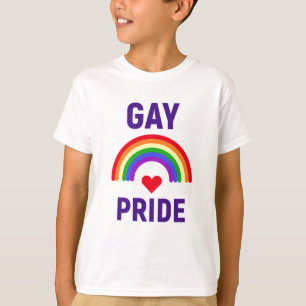 Gay Pride Herz und Regenbogen T-Shirt