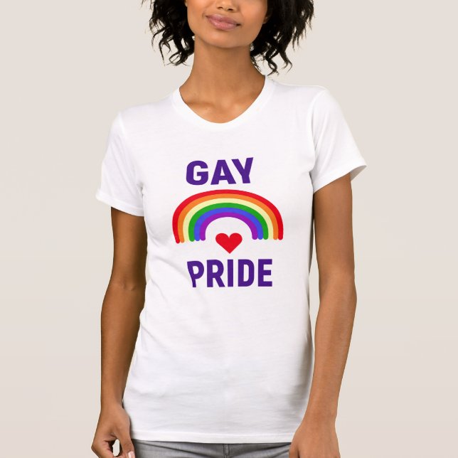 Gay Pride| Herz und Regenbogen T-Shirt (Vorderseite)