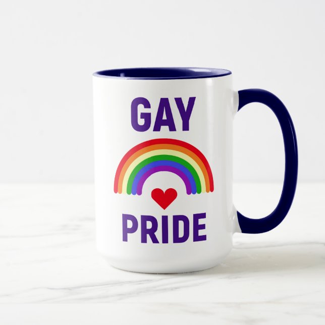 Gay Pride| Herz und Regenbogen Tasse (Rechts)