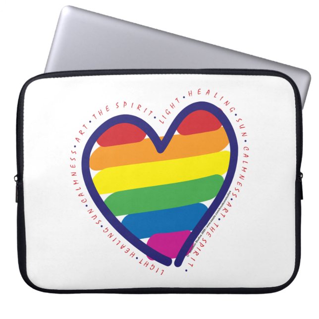 Gay Pride-Herz und Wörter Laptopschutzhülle (Vorderseite)