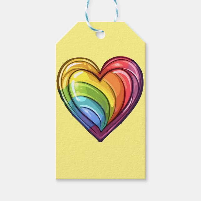 Gay Pride Herzdesign Geschenkanhänger (Vorderseite)
