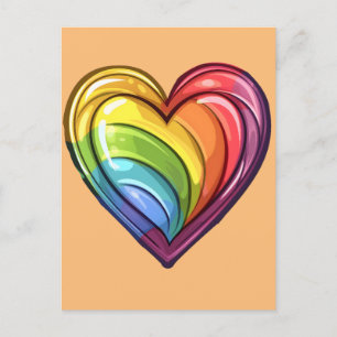 Gay Pride Herzdesign Postkarte