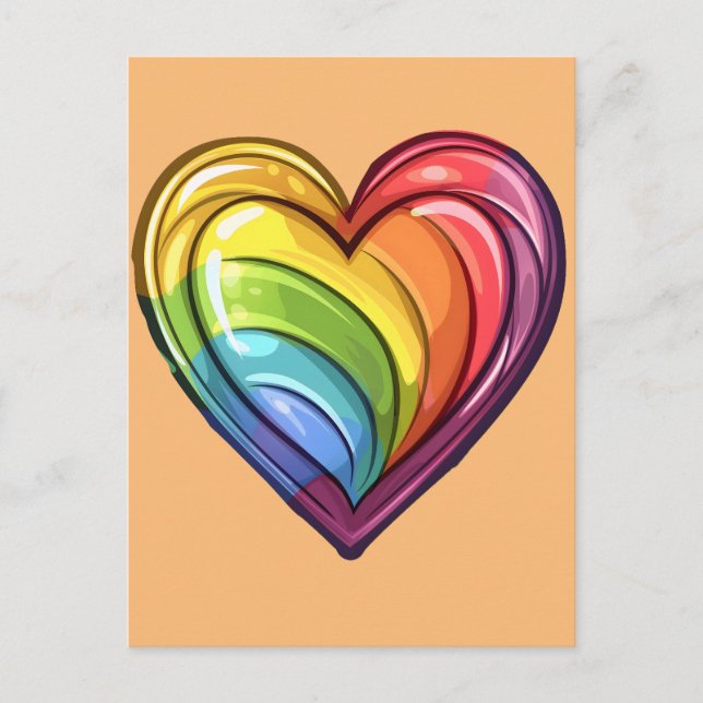 Gay Pride Herzdesign Postkarte (Vorderseite)