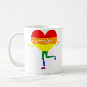 Gay Pride Herzschlag Laufendes Herz Regenbogen Lgb Kaffeetasse