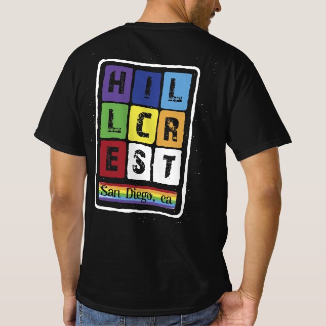 Gay Pride Hillcrest San Diego T-Shirt (Rückseite)