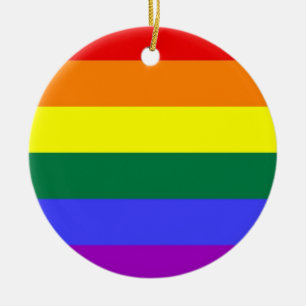 Gay Pride-horizontale Bar-Regenbogen-Flagge Keramikornament