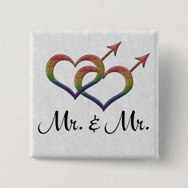 Gay Pride Interlinking Gender Symbols Button (Vorderseite)