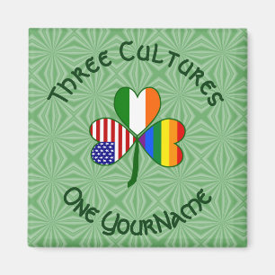 Gay Pride Irisch Amerikanische Flaggen Kleeblatt D Magnet