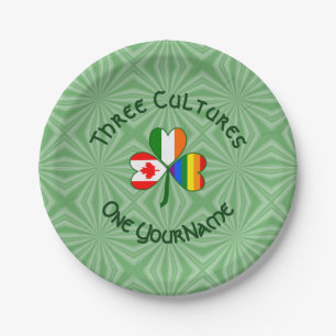 Gay Pride Irland Kanada Shamrock Flag Personalisie Pappteller